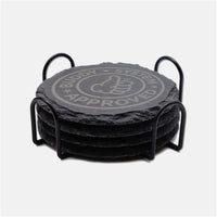 Thumbnail for Buddy System Approved - Round Slate Drink Coasters (4pc) - Image 2