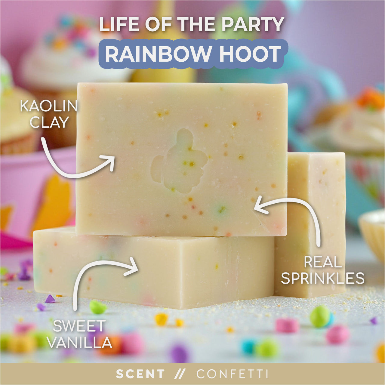 Rainbow Hoot Hand-Crafted Bar Soap