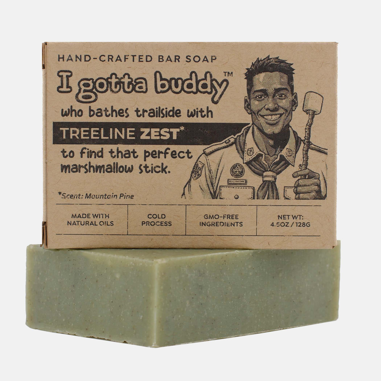 I gotta buddy who bathes trailside with Treeline Zest - Bar Soap