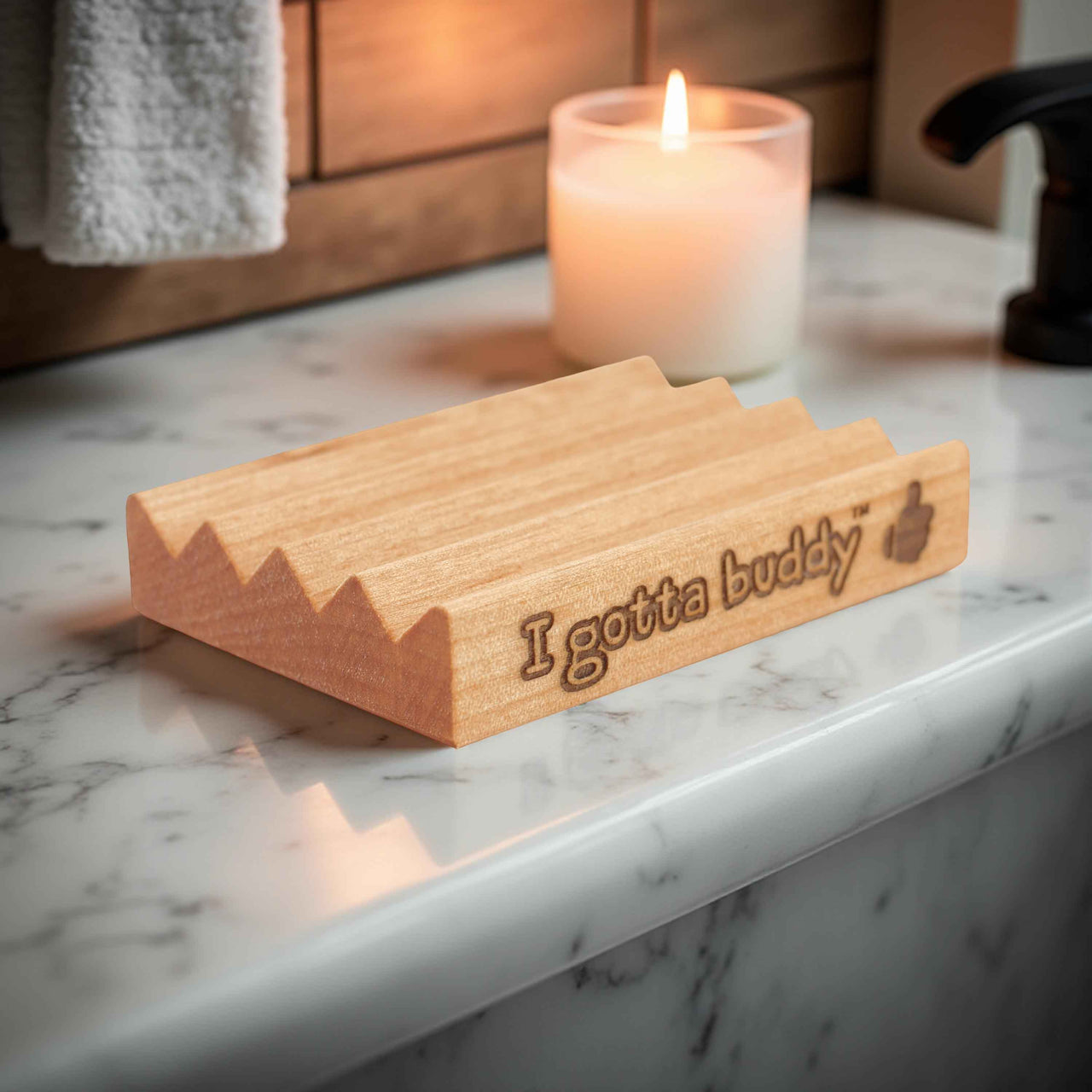 The Original Lather's Ledge - Wooden Soap Tray
